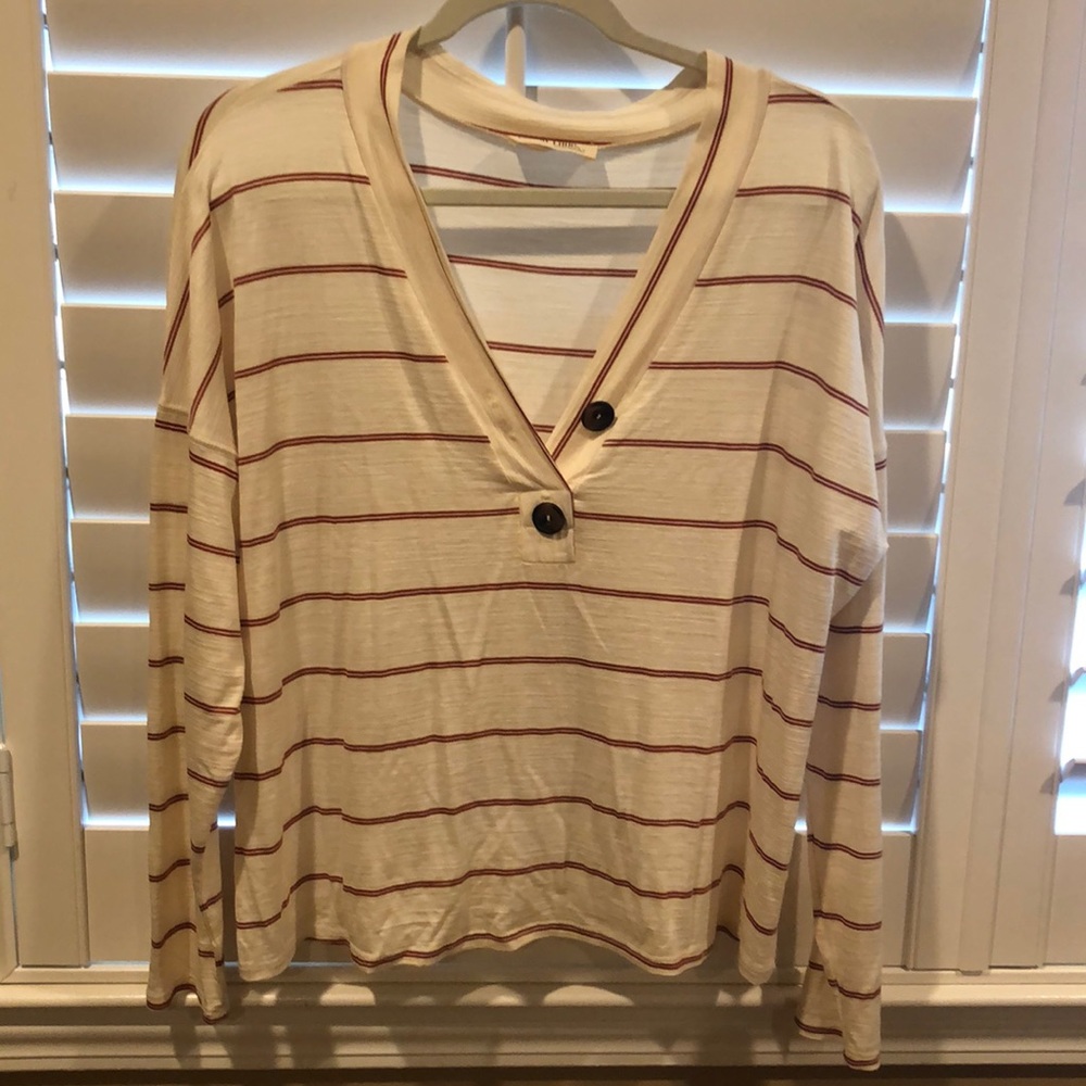 Cream striped top